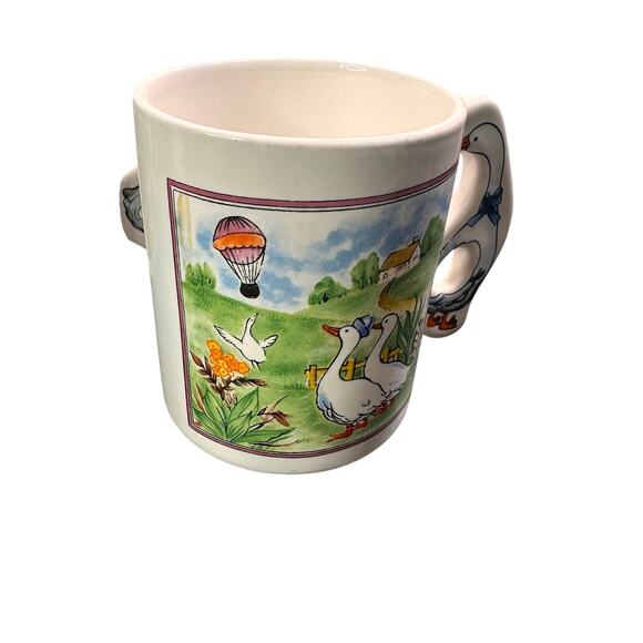 Vintage Duck Mug  stoneware Made In Japan White Ducks set of 4 - Picture 7 of 9